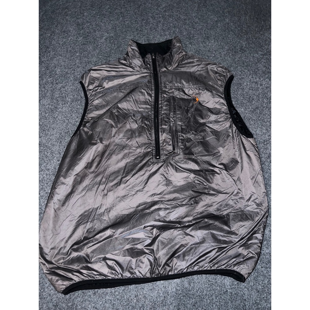Marmot Mens Gray Nylon Quarter Zip Puffer Vest Size Medium